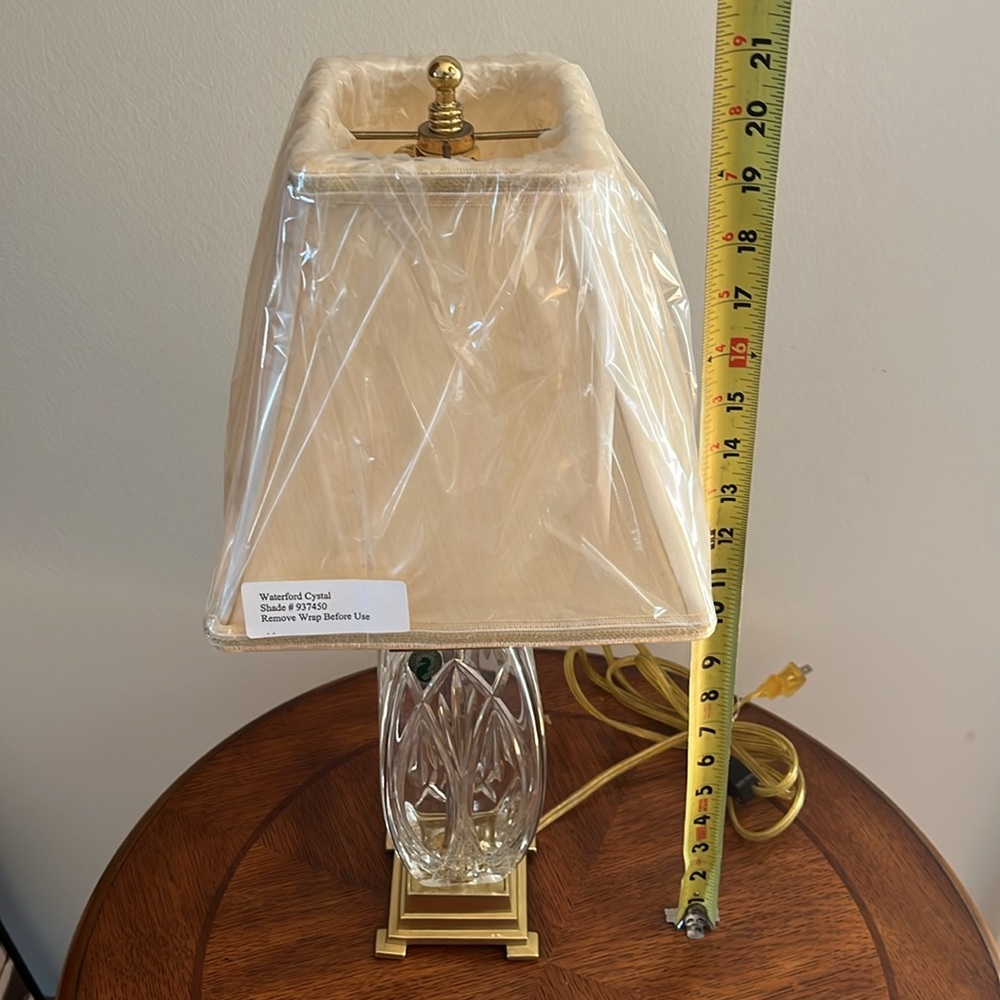 Waterford Crystal Finn Versailles Brass Table Lamp Authentic Waterford Shade - Picture 16 of 16